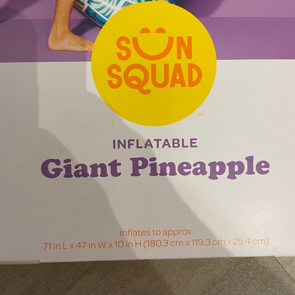 Sun Squad Inflatable Giant Pineapple Ages 9+ New 6 feet long - Picture 3 of 4